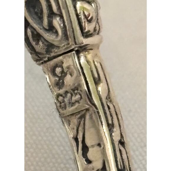 SAMUEL B Sleeping Beauty Turquoise/Sterling Hinged Cuff Bracelet NWT/BOX - Picture 3 of 4